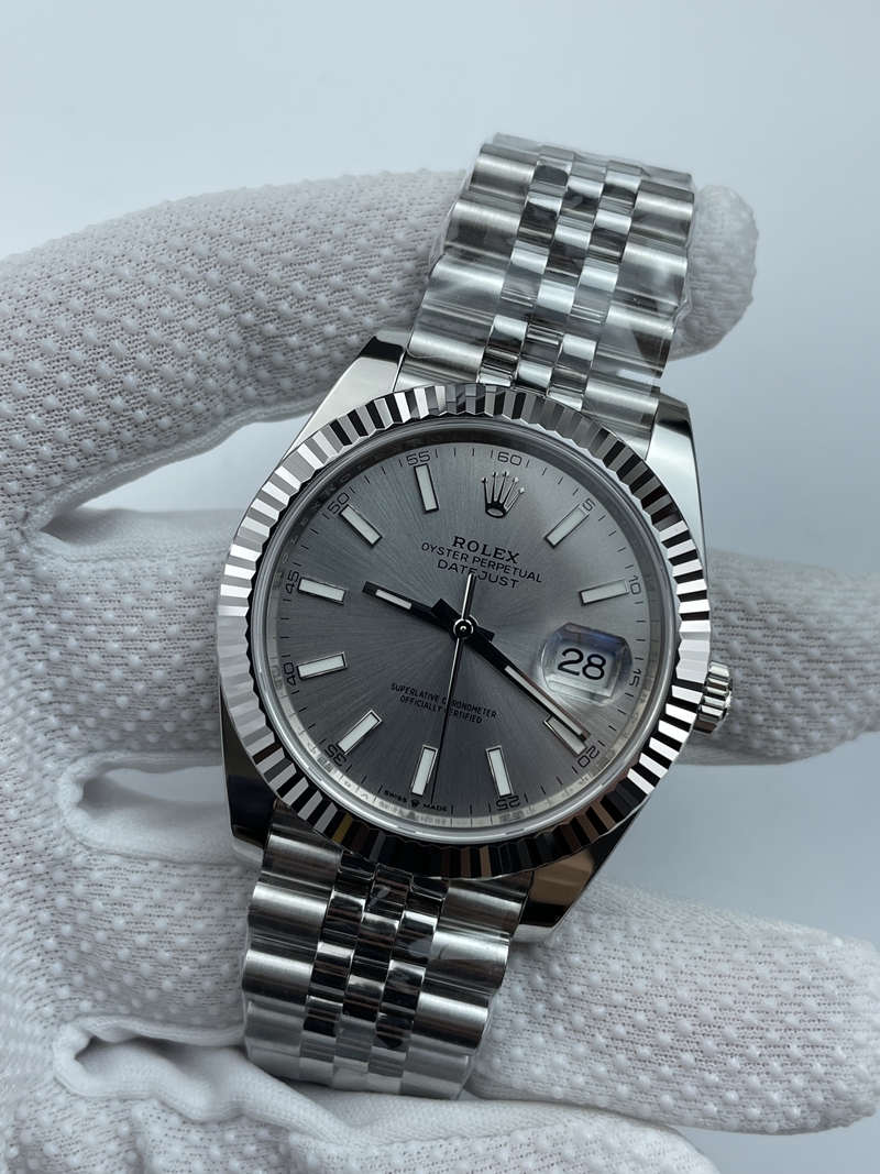 (준비완료/특급배송)NO.3384/롤렉스 데이저스트 126334 41미리 실버다이얼 바인덱스 QP공장