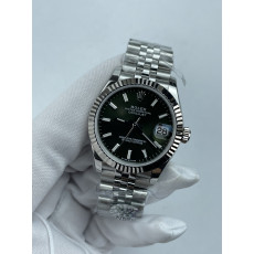 (준비완료/특급배송)NO.3604/롤렉스 데이저스트 31mm 여성용 시계 그린 바인덱스 다이얼 플루티드 베젤 쥬빌레 밴드 (QP공장)