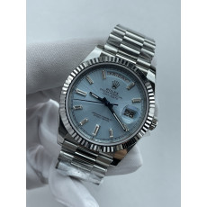 (준비완료/특급배송)NO.3661/QP공장 롤렉스 데이데이트40 텅스텐 아이스블루바게트다이얼